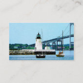 Leuchtturm, Brücke und Boote - Platinum Fertig Visitenkarte (Rückseite)
