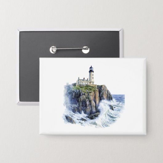 Leuchtturm Button (Vorderseite/Rückseite)