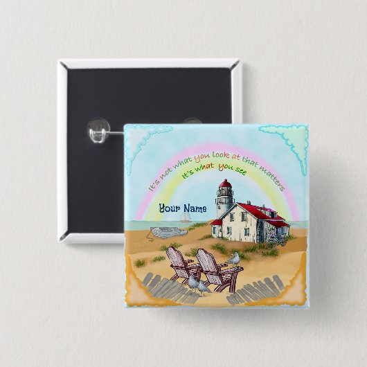 Leuchtturm Button (Vorne & Hinten)