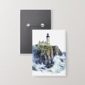Leuchtturm Button (Vorderseite/Rückseite)