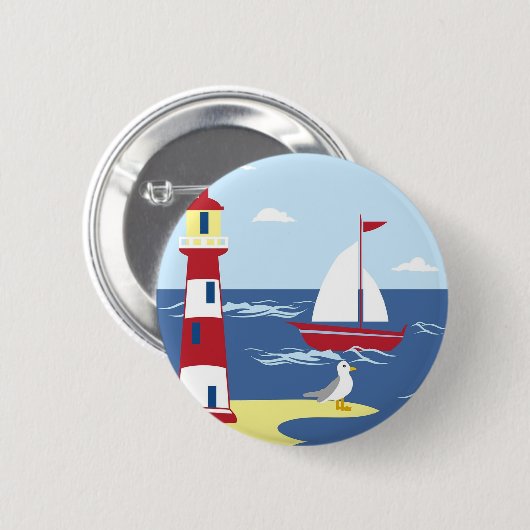 Leuchtturm Button (Vorne & Hinten)