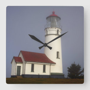Leuchtturm, Cape Blanco, Cape Blanco Staat Park Quadratische Wanduhr