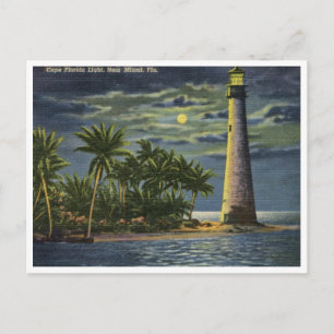 Leuchtturm Cape Florida, Miami, Florida Vintage Postkarte