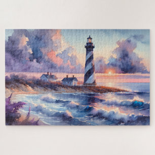 Leuchtturm Cape Hatteras bei Sonnenuntergang Küste Puzzle