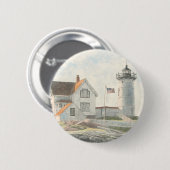 Leuchtturm Cape Neddick Aquarell Button (Vorne & Hinten)
