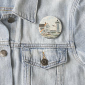 Leuchtturm Cape Neddick Aquarell Button (Beispiel)