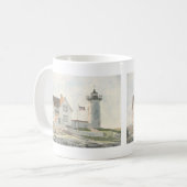 Leuchtturm Cape Neddick Aquarell Kaffeetasse (Vorderseite Links)