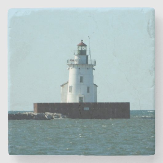 Leuchtturm (Cleveland, Ohio) Stone Drink Untersetz Steinuntersetzer (Vorderseite)