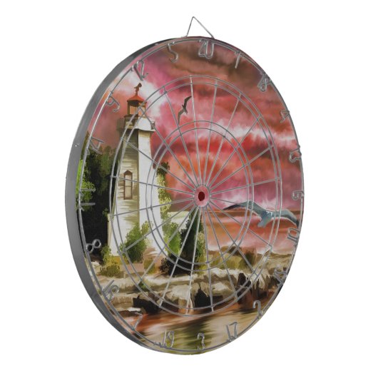 Leuchtturm Dartscheibe (Vorderseite Links)