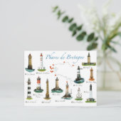 Leuchtturm der Bretagne Postkarte (Stehend Vorderseite)