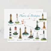 Leuchtturm der Bretagne Postkarte (Vorne/Hinten)