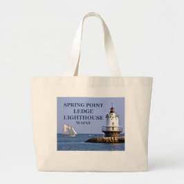 Leuchtturm der Frühjahrspitze, Maine Tote Bag Jumbo Stoffbeutel
