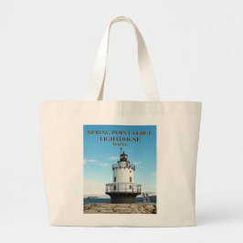 Leuchtturm der Frühjahrspitze, Maine Tote Bag Jumbo Stoffbeutel
