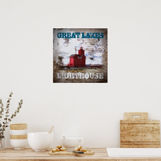 Leuchtturm der Großen Seen Poster (Küche)