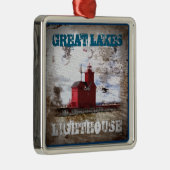 Leuchtturm der Großen Seen Silbernes Ornament (Rechts)
