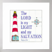 Leuchtturm Der Herr ist mein Licht und meine Erlös Poster (Vorne)