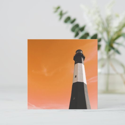 Leuchtturm der Insel Tybee Einladung (Stehend Vorderseite)