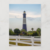 Leuchtturm der Insel Tybee Nord Carolina thund Postkarte (Vorderseite)
