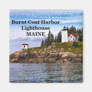 Leuchtturm des Hafens Burnt, Maine Magnet