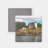 Leuchtturm des Hafens Burnt, Maine Magnet (Vorderseite/Rückseite)