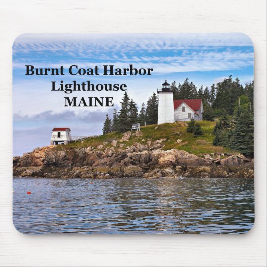 Leuchtturm des Hafens, Maine Mousepad (Vorne)