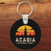 Leuchtturm des Nationalparks Maine Bar Harbour Schlüsselanhänger (Vorderseite)