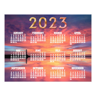 Leuchtturm des Sunset 2023 Calendar Poster Flyer