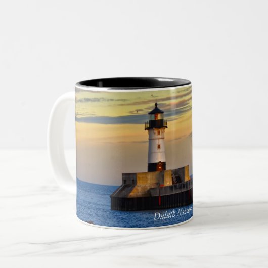 Leuchtturm, Duluth Minnesota Zweifarbige Tasse (Vorderseite Links)