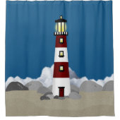 Leuchtturm Duschvorhang (Vorderseite)