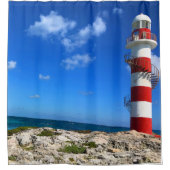 Leuchtturm Duschvorhang (Vorderseite)