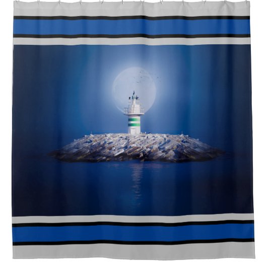 Leuchtturm Duschvorhang (Vorderseite)
