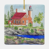 Leuchtturm Eagle Harbor Keramikornament (Rückseite)