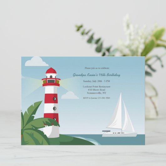 Leuchtturm Einladung (Stehend Vorderseite)