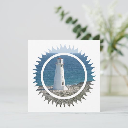 Leuchtturm-Entwurfs-Einladung Einladung (Stehend Vorderseite)