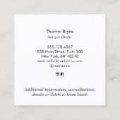 Leuchtturm Etching Square Business Card Quadratische Visitenkarte (Rückseite)