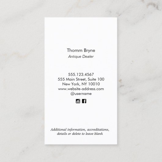 Leuchtturm Etching Square Business Card Visitenkarte (Rückseite)