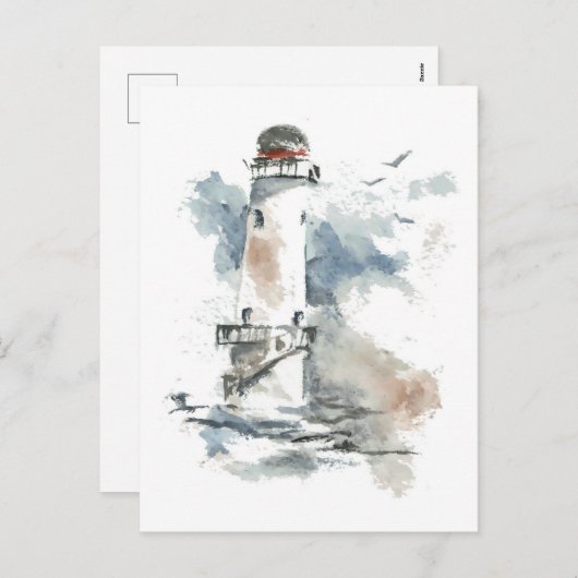 Leuchtturm Feiertagspostkarte (Vorne/Hinten)