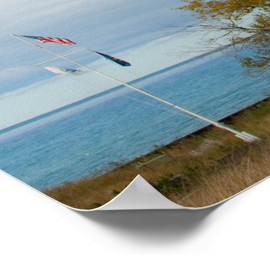 Leuchtturm-Foto mit John 8:12 Poster (Ecke)