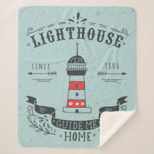 Leuchtturm führen mich Zuhause-Plakat Sherpadecke
