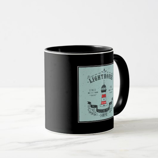 Leuchtturm führen mich Zuhause-Plakat Tasse (VorderseiteRechts)