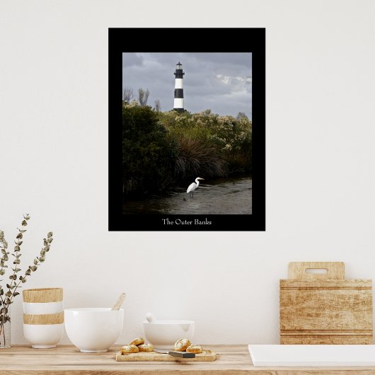 Leuchtturm für Außenbänke Poster (Küche)