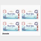 Leuchtturm für das Wasserschiff blau rot Danke Rechteckiger Aufkleber (Blatt)