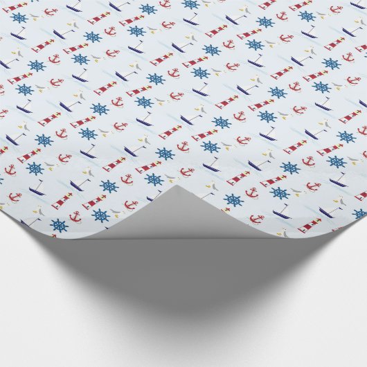 Leuchtturm für den nautischen Strand und Gift Wrap Geschenkpapier (Ecke)