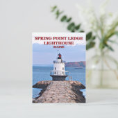 Leuchtturm für Frühjahrspunkte, Maine Postcard Postkarte (Stehend Vorderseite)