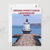 Leuchtturm für Frühjahrspunkte, Maine Postcard Postkarte (Vorne/Hinten)