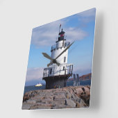 Leuchtturm für Frühjahrspunkte, Maine-Uhr Quadratische Wanduhr (Winkel)