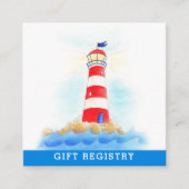 Leuchtturm für Nautical Baby Dusche Blaue Registri Begleitkarte (Vorderseite)