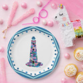 Leuchtturm für Papierplatten Wasserfarben mit Rand Pappteller (Party)