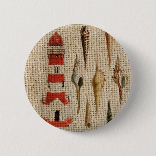 Leuchtturm für Shabby Chic-Uferseashell Button (Vorderseite)