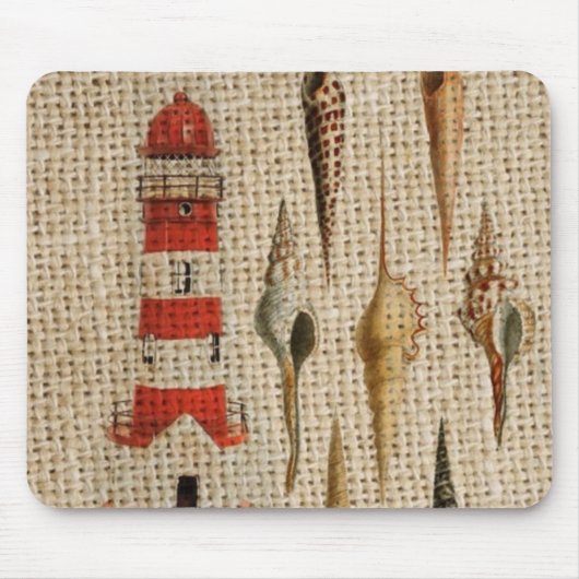 Leuchtturm für Shabby Chic-Uferseashell Mousepad (Vorne)